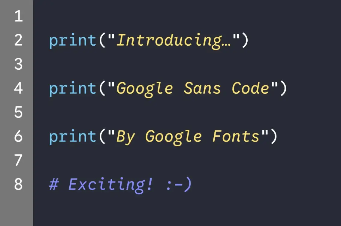 oogle 开源了一个专为程序员设计的等宽字体：Google Sans Code