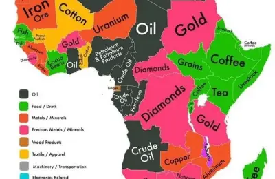 非洲,矿产,地图