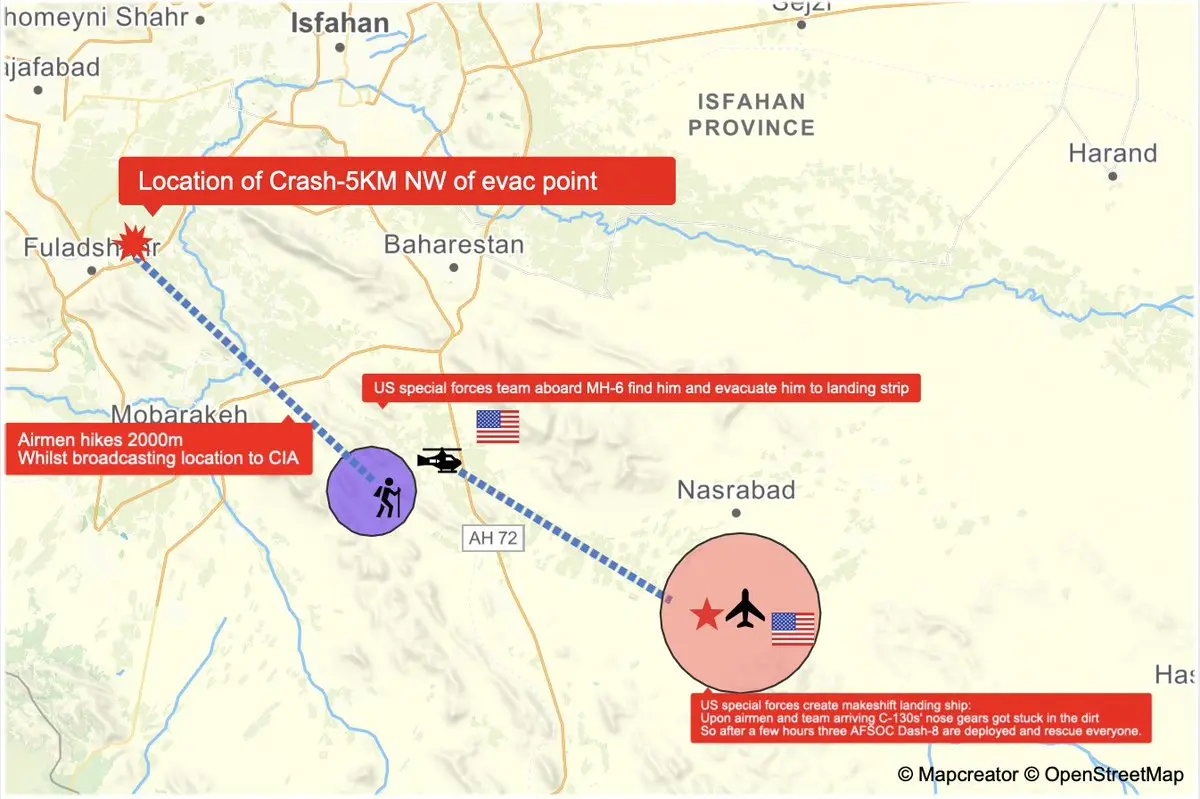 美军营救在伊朗被击中F-15E飞行员过程
